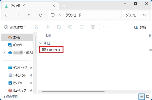 「E1033931」アイコンをダブルクリック