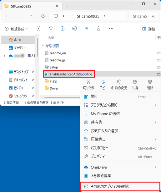 「EnableEnhancedAntiSpoofing」を右クリック→「その他のオプションを確認」をク