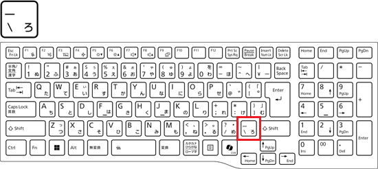 【＼】が刻印されているキーを押す