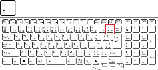 【￥】が刻印されているキーを押す