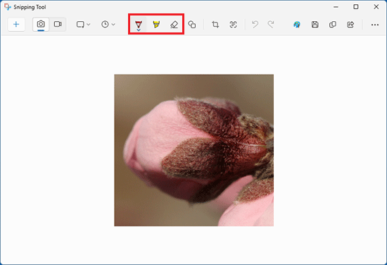 画面加工時に使用する「ボールペン」などのアイコン