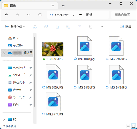 サムネイルが表示