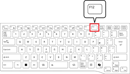 【F12】キーの位置の例