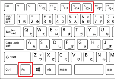 【F6】キー / 【F7】キーに刻印されている場合
