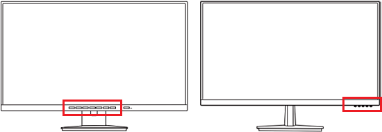 ディスプレイのボタンの位置の例