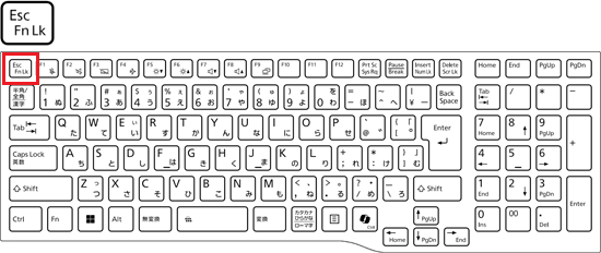 【Esc】キーを押す