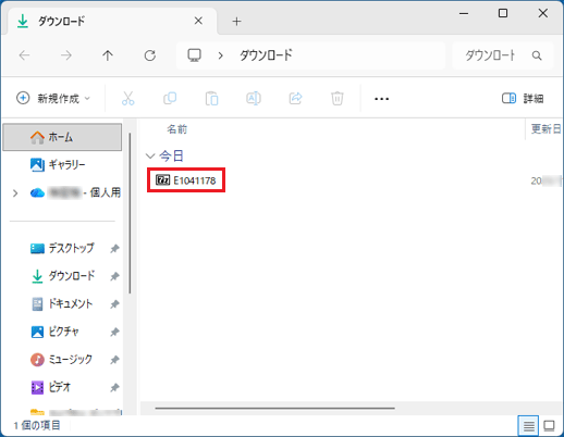 「E1041175」(または「E1041175.exe」)のアイコンをダブルクリック