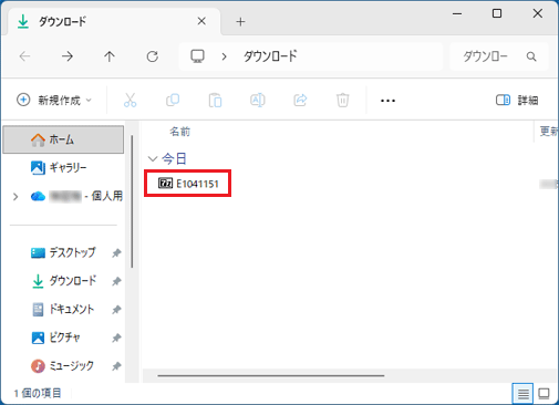 「E1041151」(または「E1041151.exe」)のアイコンが作成