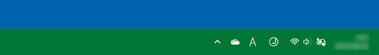 タスクバーの色を緑に変更した場合の例