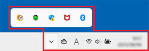 システム トレイのアイコン