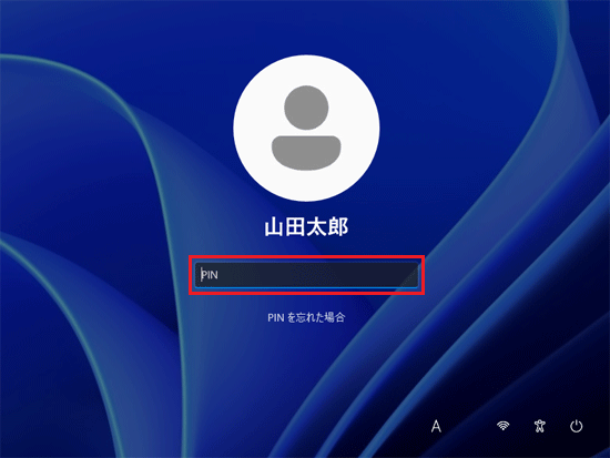 セットアップ手順で設定したPINを入力