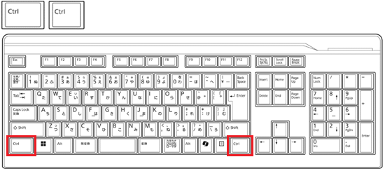 USBキーボードの左右Ctrlキーの例