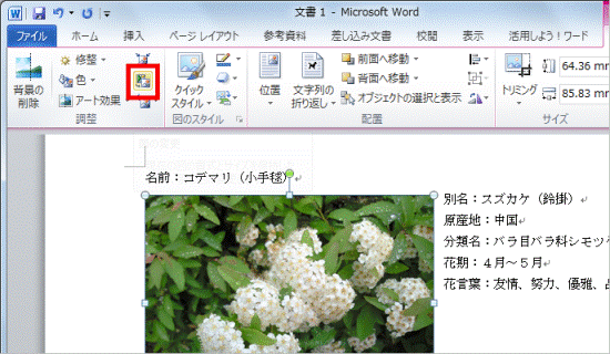 「図の変更」ボタンをクリック