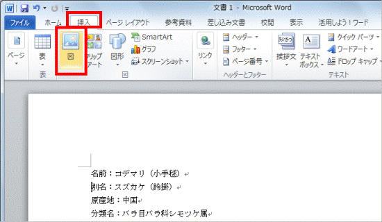 「図」ボタンをクリック