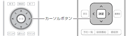 リモコンの「カーソル」ボタンの例