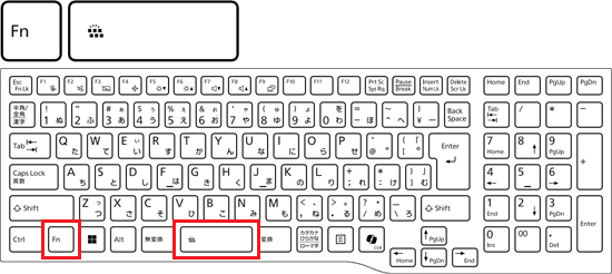 【Fn】+【スペース】キーを押す