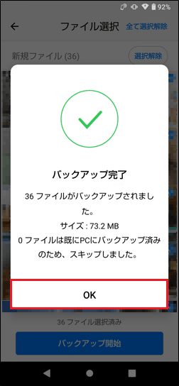 内容を確認して「OK」をタップ