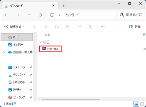 「E1041461」アイコンをダブルクリック