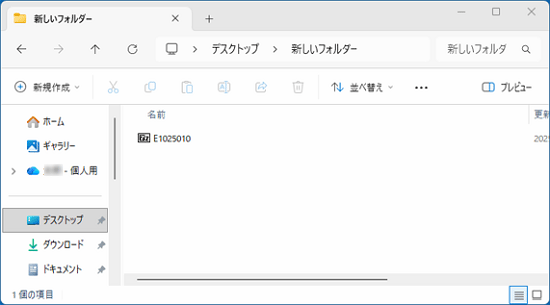 ファイルがダウンロードされていることを確認