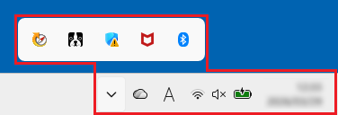 システム トレイのアイコン