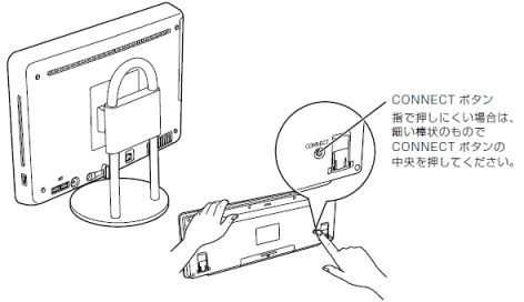 キーボードのCONNECTボタン