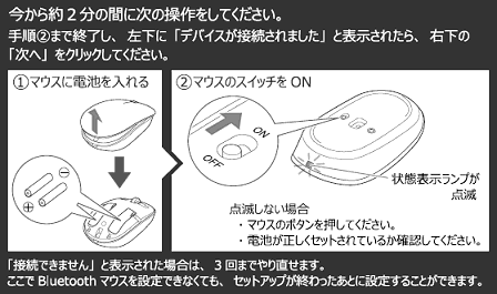 今から約2分の間に次の操作をしてください。