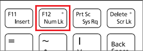 【F12】(Num Lk)キー右上のランプ