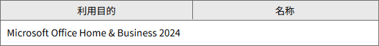 「Microsoft Office Home & Business 2024」　のアプリ一覧の表示例