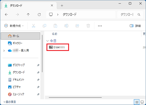 「E1041111」アイコンをダブルクリック
