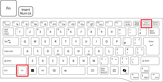 「Insert」と「Num Lk」が刻印されている場合
