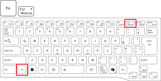 「F12」と「Num Lk」が刻印されている場合