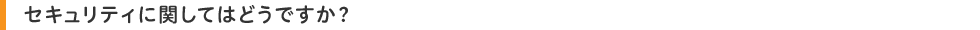 セキュリティに関してはどうですか?