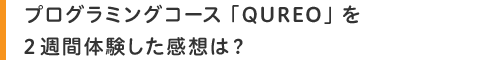 プログラミングコース「QUREO」を2週間体験した感想は?
