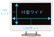 スタイリッシュなデザインとマッチする16:9の「16型ワイド液晶」搭載
