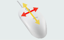 横スクロール機能付USBマウスのイメージ