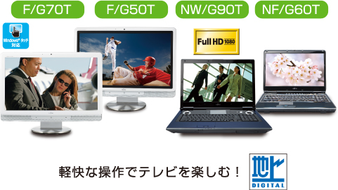 F/G70T F/G50T NW/G90T NF/G60T 快適な操作でテレビを楽しむ