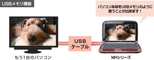 USBメモリ機能 パソコン本体をUSBメモリのように使うことができます！