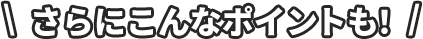 さらにこんなポイントも！