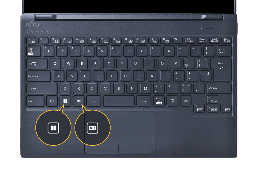 ▼WindowsキーとAltの配置はここ！​