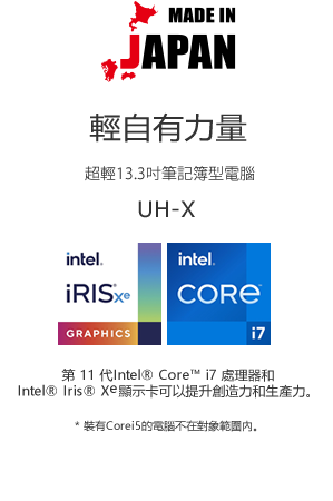 輕自有力量 全港最輕級數的13.3吋筆記簿型電腦* *根據我們於2020年11月1日前香港零售市場的內部市場調查定義為筆記簿型電腦