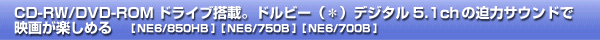  CD-RW/DVD-ROMhCuځBhr[ijfW^5.1ch̔̓TEhŉf悪y߂