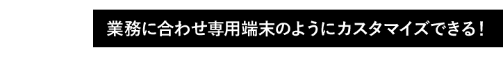 01 業務に合わせ専用端末のようにカスタマイズできる!