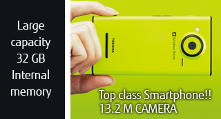 Large capacity 32GB Internal memory / Top class Smartphone!! 13.2M CAMERA